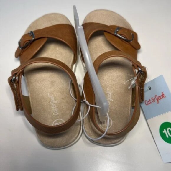 Cat & Jack Girls Tan Shoes – Size 10 – Adjustable Straps - Picture 3 of 4